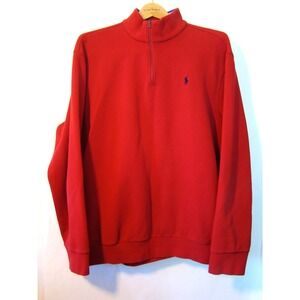 Polo Ralph Lauren MENS Pullover Sweater Quarter Zip Size XXL Red  D143
